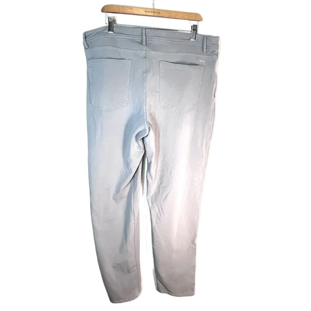 Swet Tailor Men's All In Light Gray 4-Way Stretch Jean Style Golf Pants 40 X 32